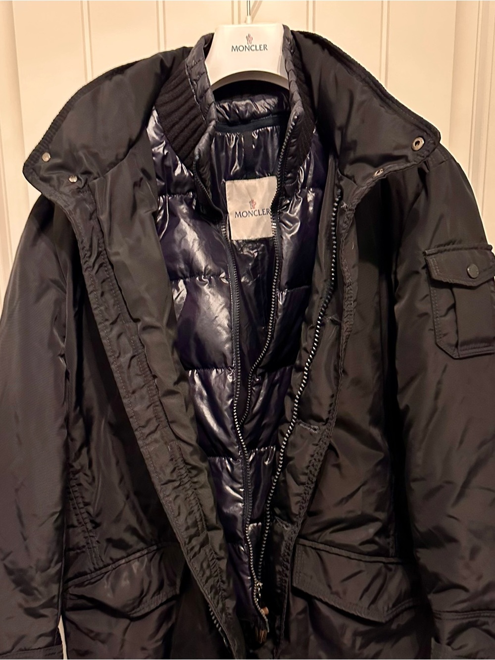 Moncler Triomphe Men’s Jacket XL 23” Chest | Multi Layer Wool Collar Rare Find